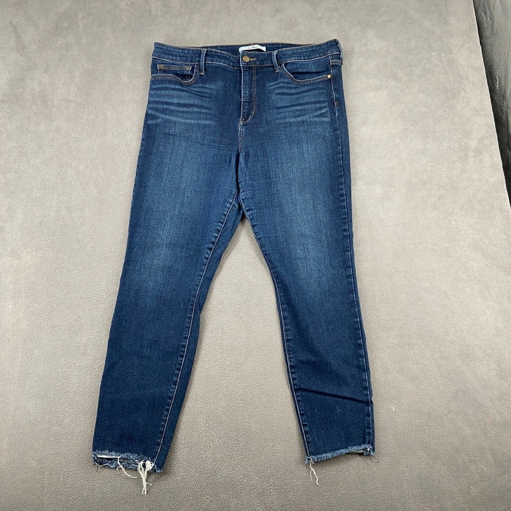 Sam Edelman The Stiletto High Rise Skinny Jeans‎ Womens 34 Blue Cotton Raw Hem